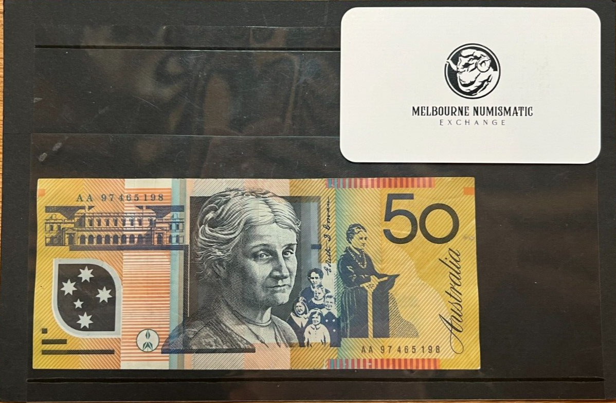 1997 circulated $50 Dollar Note AA99 First Prefix Macfarlane/Evans R518aF