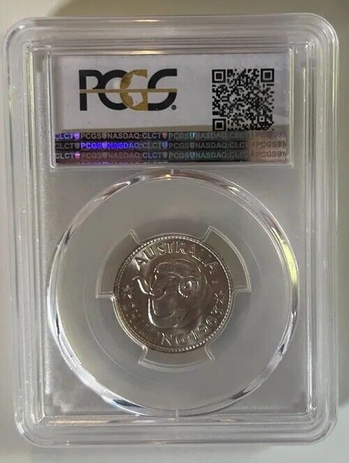 AUSTRALIAN 1963(M) SHILLING COIN PCGS MS65 SLAB UNCIRCULATED GRADED PRE DECIMAL