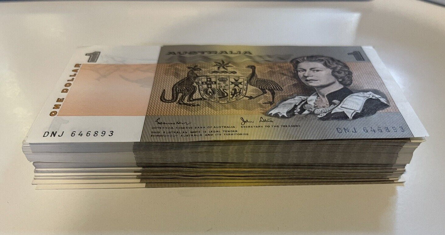 Australia $1 One, $2 Two, $5 Five NOTES - ONE OF EACH NOTE Bank Bundle UNC