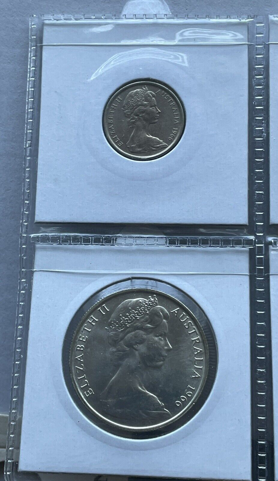 Professionally Restored Australia 1966 UNC Mint Set Coins From Ram Card In 2x2