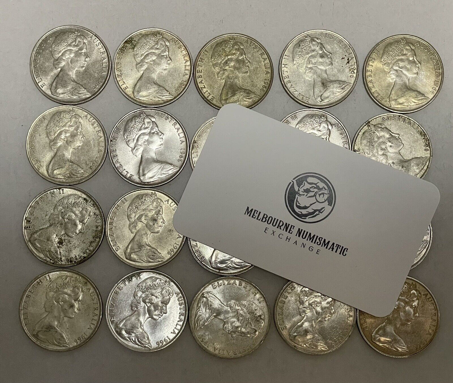 Bulk Buy 20x Australia 1966 Round 50c Fifty Cent Coin Bullion Grade 80% Silver