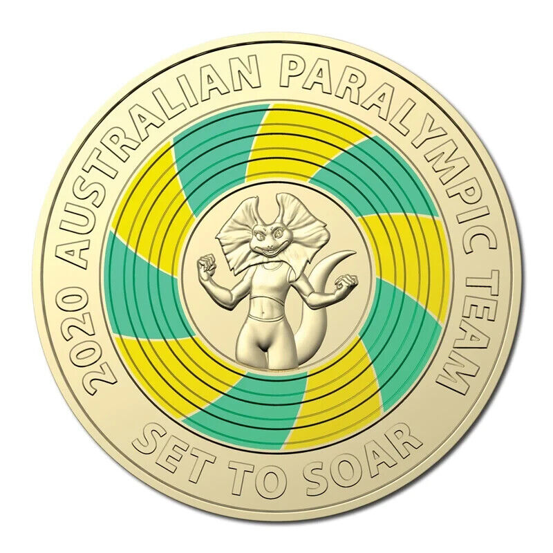 2020 Tokyo Olympic + Paralympics Coloured $2 Dollar 6 Coins Set - Circulated