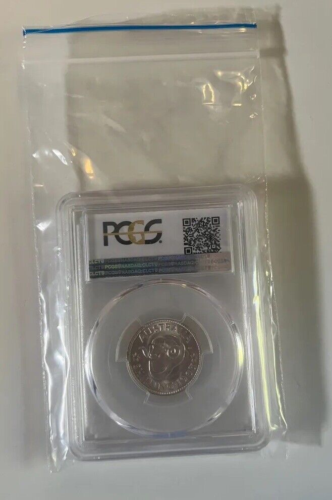 AUSTRALIAN 1963(M) SHILLING COIN PCGS MS65 SLAB UNCIRCULATED GRADED PRE DECIMAL