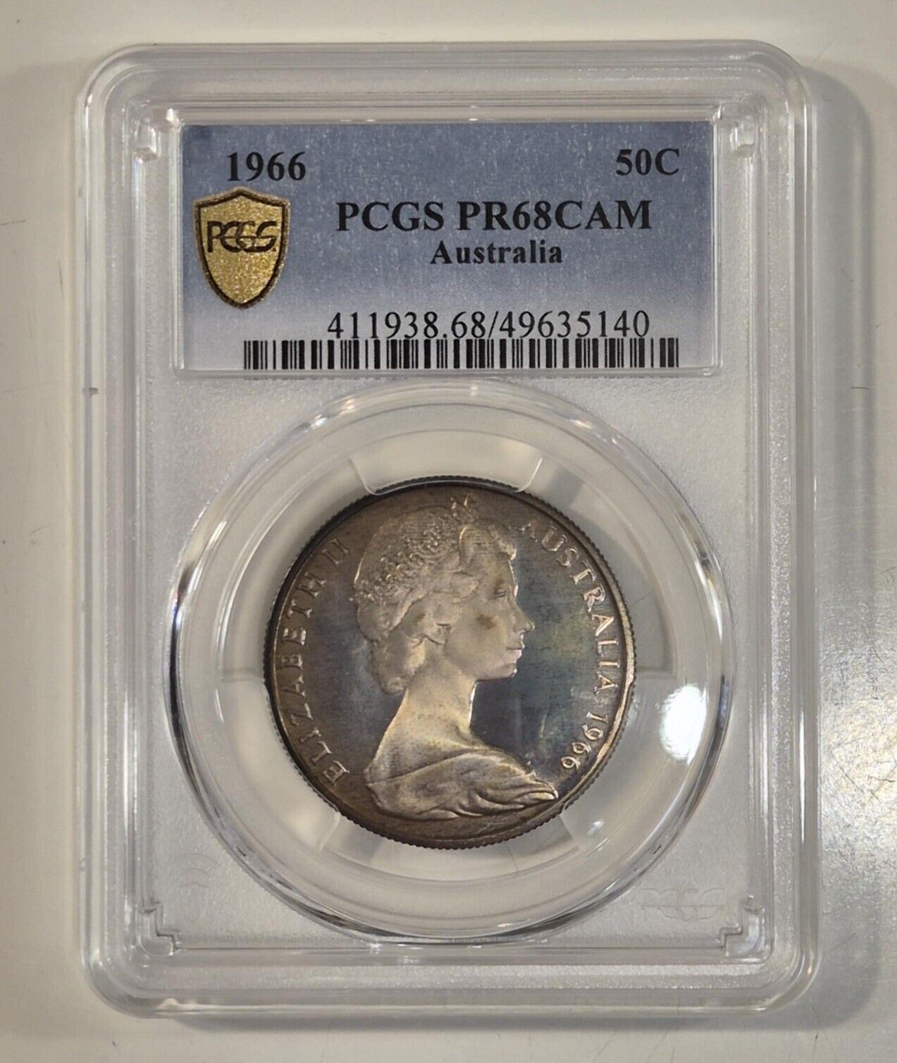 Australia 1966 50c Fifty Cents Proof PCGS Graded PR68CAM Scarce