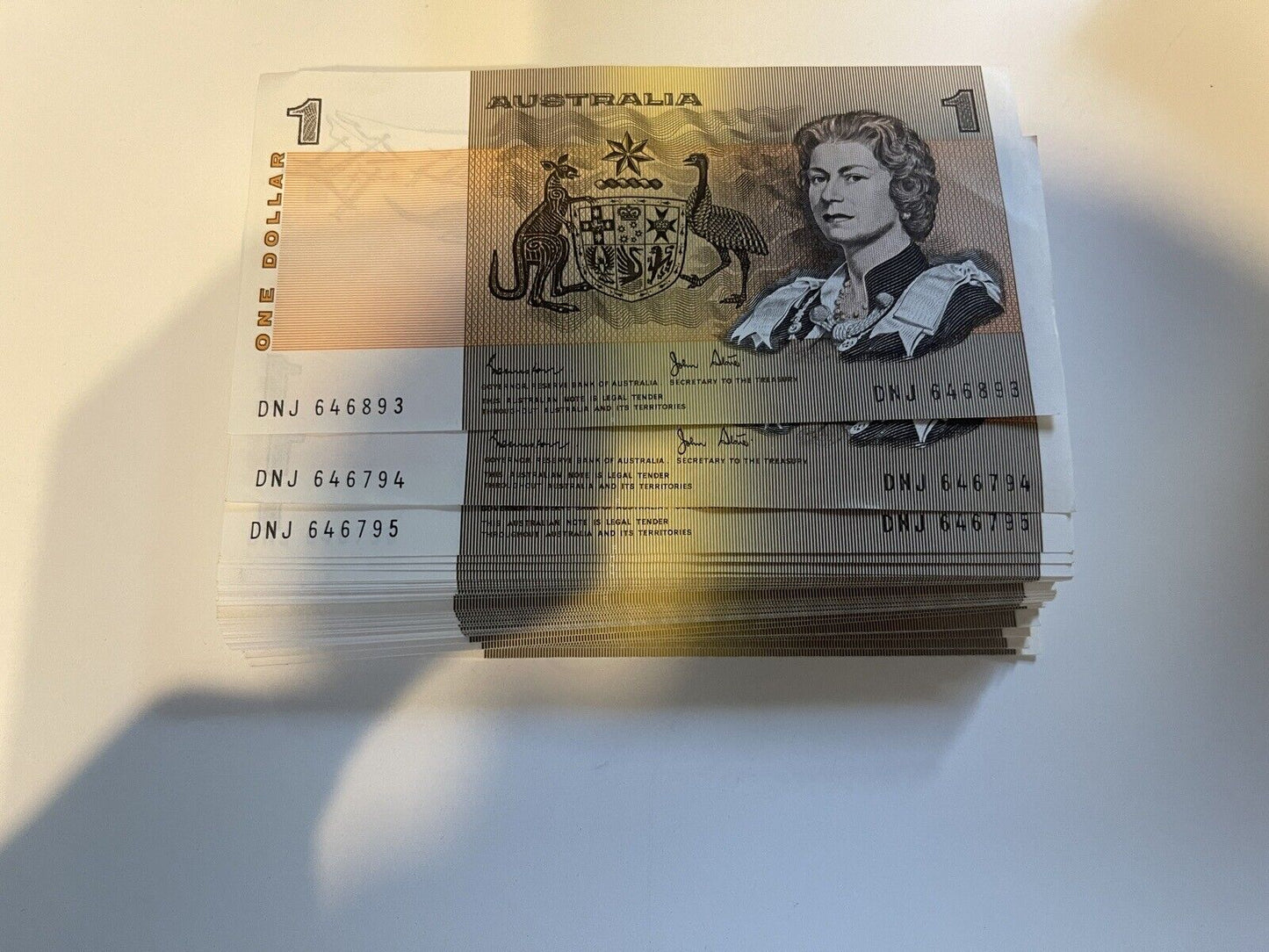 Australia $1 One, $2 Two, $5 Five NOTES - ONE OF EACH NOTE Bank Bundle UNC