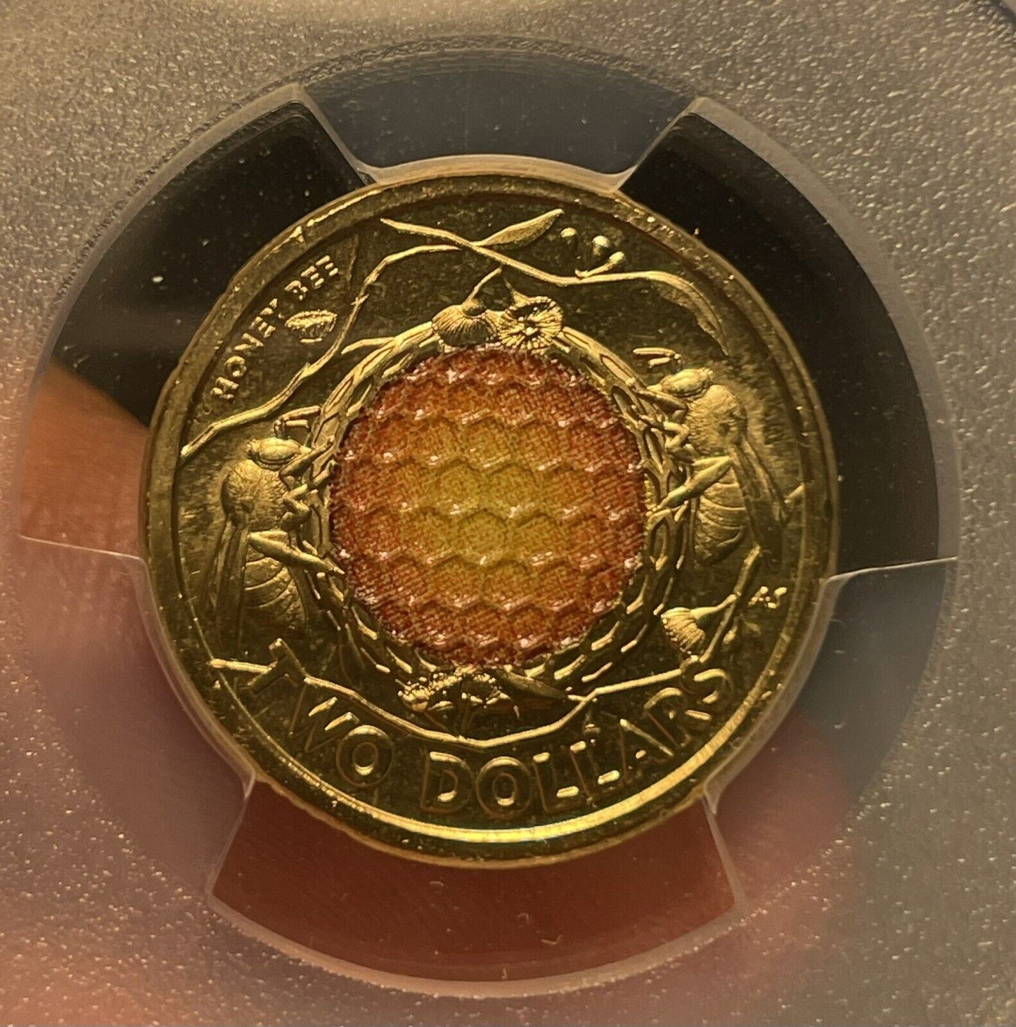 Australia 2022 Honey Bee Two Dollars $2 Coloured Coin PCGS MS67 Random Cert