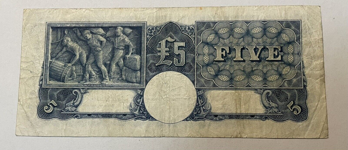 Commonwealth Of Australia 1952 Coombs/ Wilson £5 Fine pound Paper Banknote S43