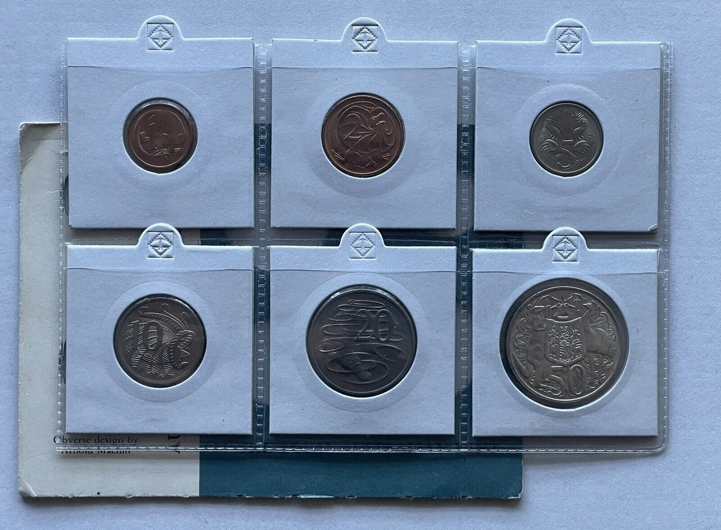 Professionally Restored Australia 1966 UNC Mint Set Coins From Ram Card In 2x2