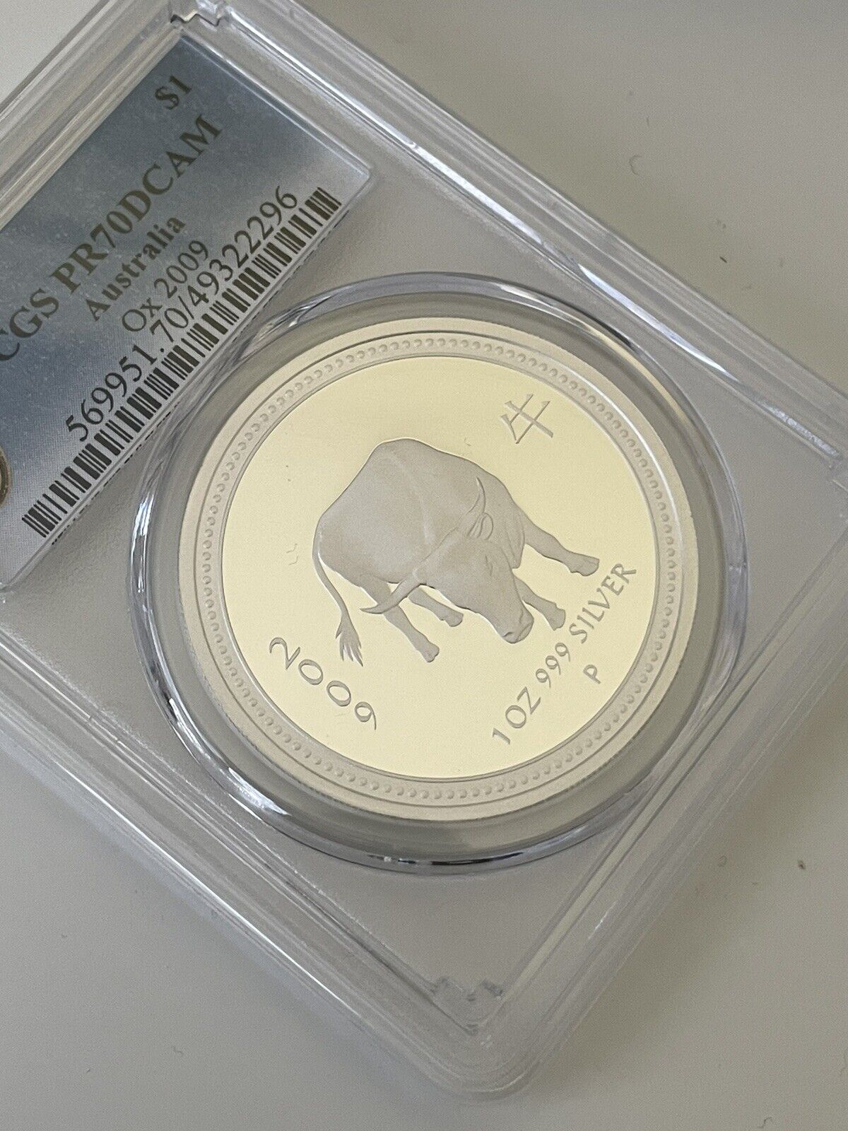 Australia Year of the Ox 1oz Proof Lunar Series I PCGS Graded PR70DCAM TOP POP