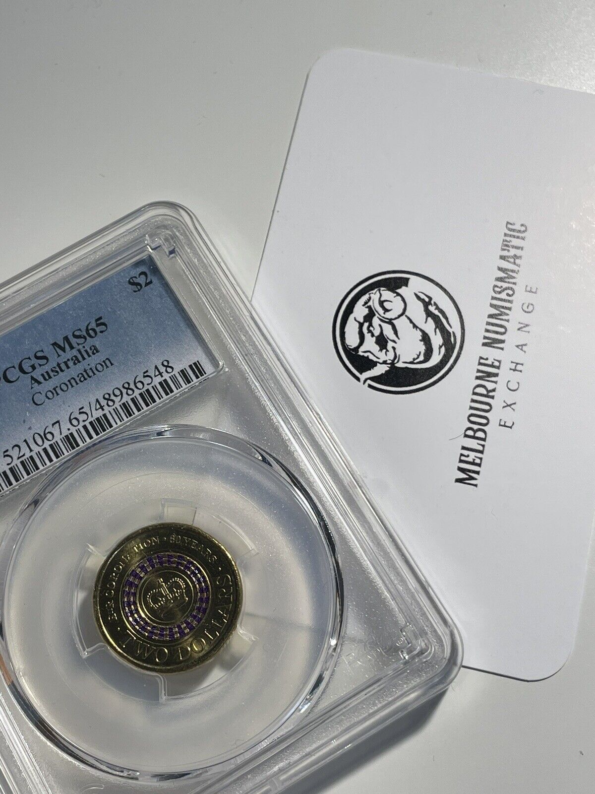 Australia 2013 $2 Two Dollars Purple Coronation Gem UNC Coin PCGS Graded MS65