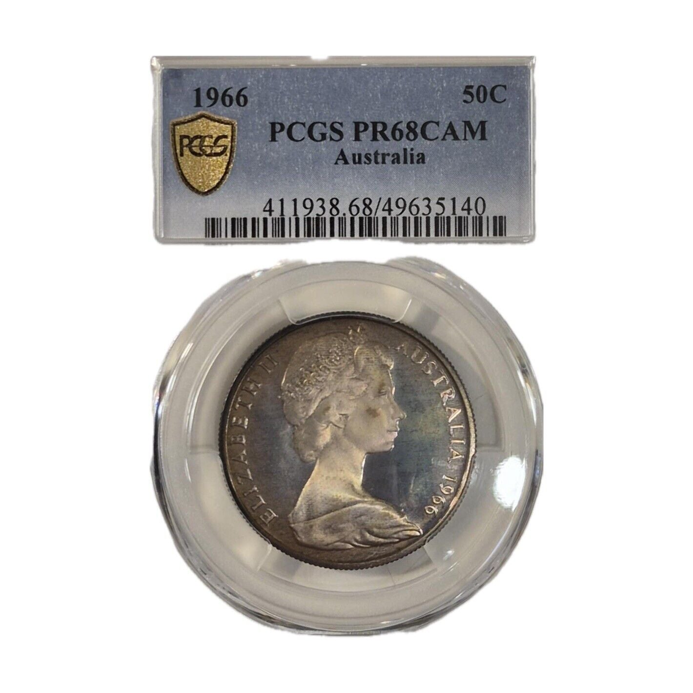 Australia 1966 50c Fifty Cents Proof PCGS Graded PR68CAM Scarce
