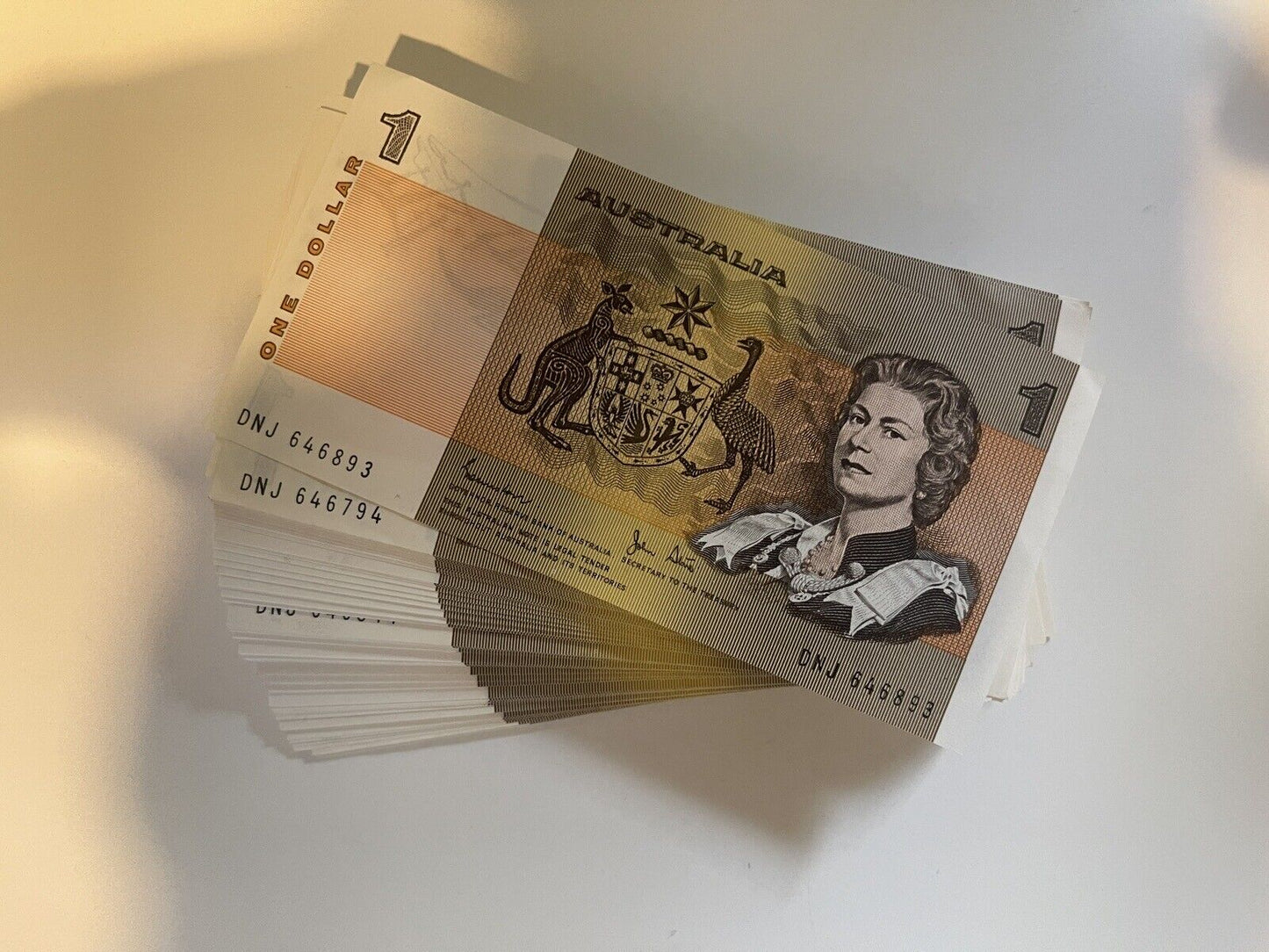 Australia $1 One, $2 Two, $5 Five NOTES - ONE OF EACH NOTE Bank Bundle UNC