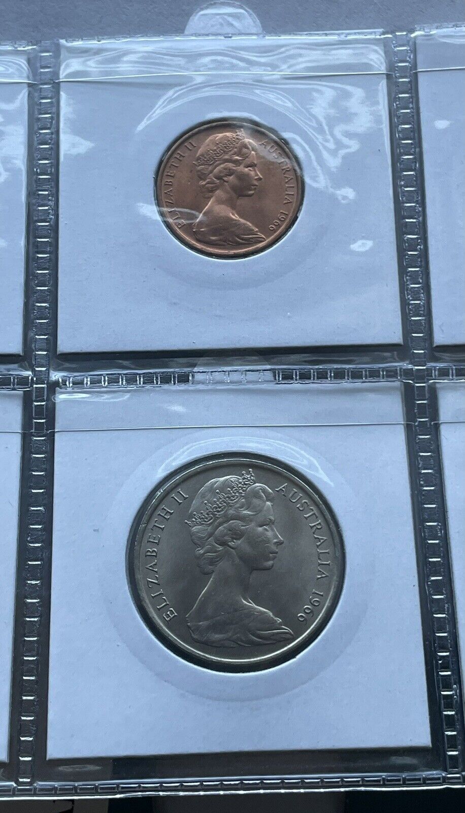 Professionally Restored Australia 1966 UNC Mint Set Coins From Ram Card In 2x2