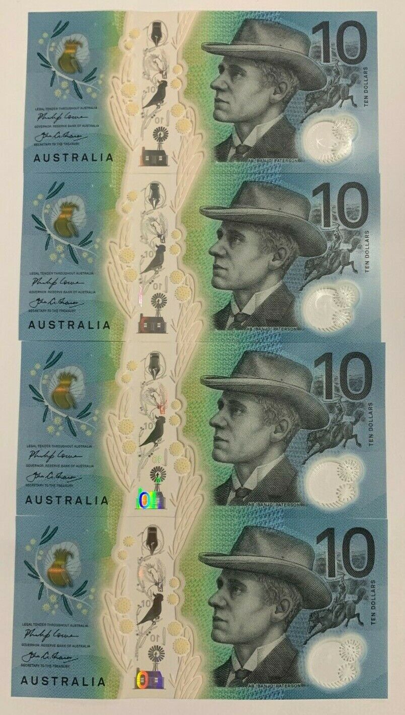 ✨10 dollar note Australian 2017 UNC AB/CA Matching Serial Pairs✨