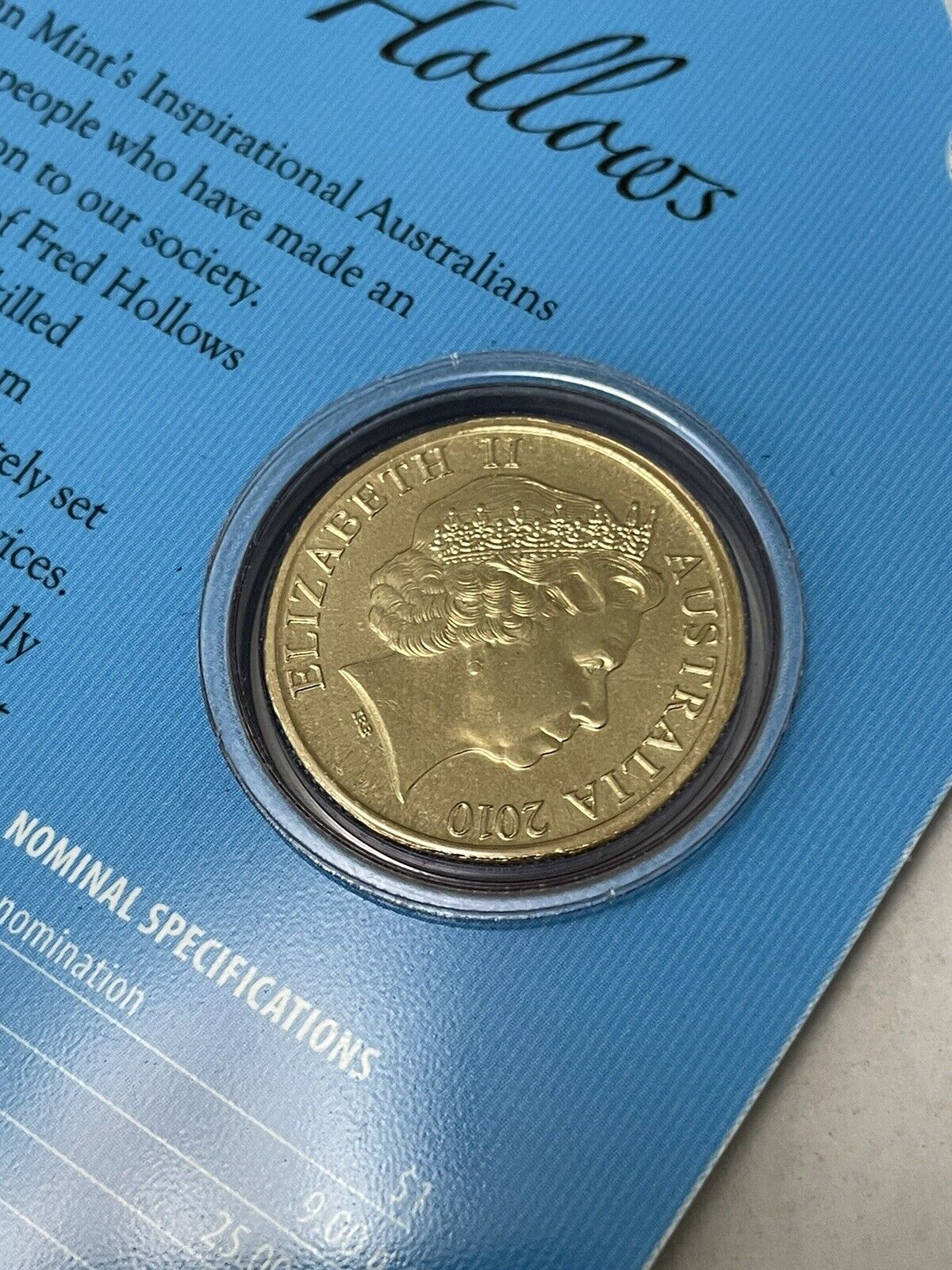 2010 Australia Inspirational Australians Fred Hollows RAM $1 Carded Coin