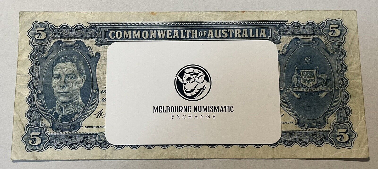 Commonwealth Of Australia 1952 Coombs/ Wilson £5 Fine pound Paper Banknote S43