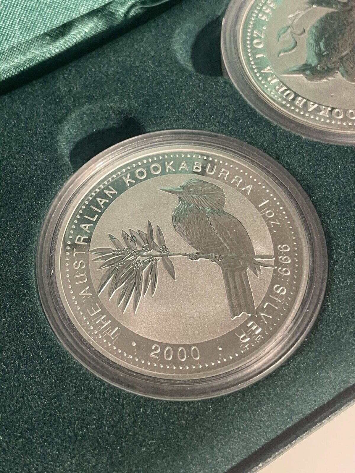 1999-2001 Australia Kookaburra 3x 1oz 999 Silver Coin Set In Case Perth Mint