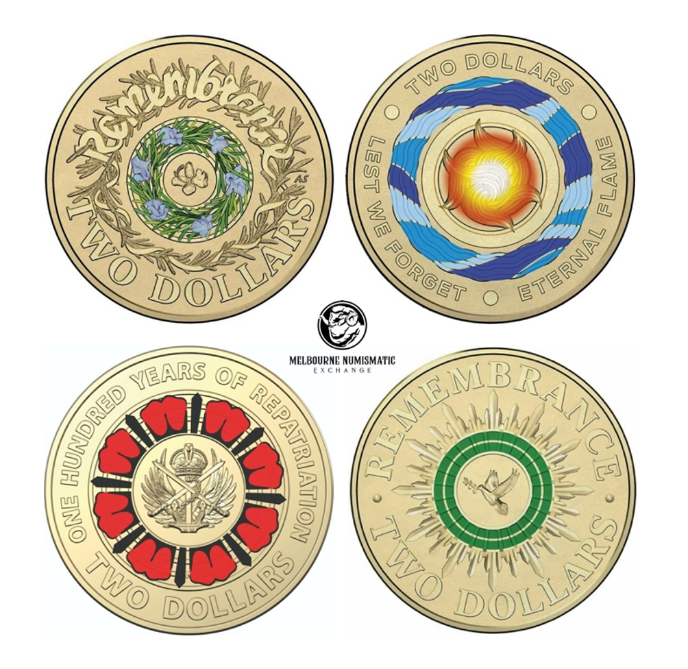 MXN 🇦🇺 Australian 🇦🇺 2 dollar coins UNC PREMIUM 4 Coin COLLECTION