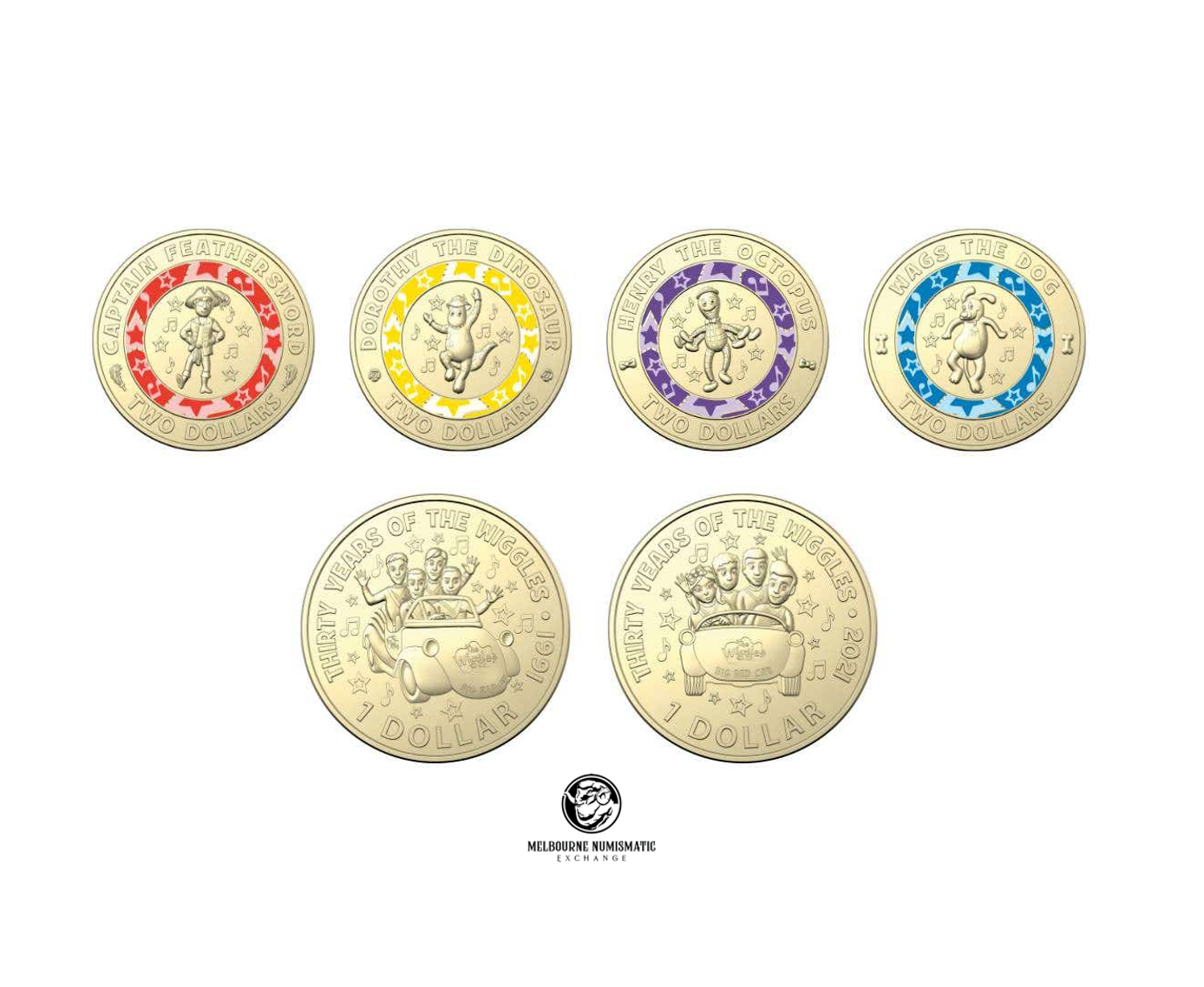 MXN Weekly Special: 2021 Wiggles 6-Coin Set β $2 & $1 Coins