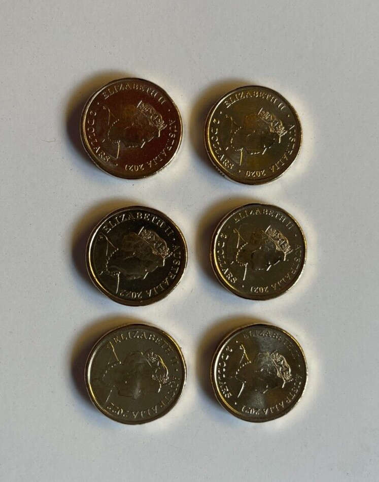 2022 2 dollar coins Australian UNC 6 Coins Honey Bee Frontline Ambo