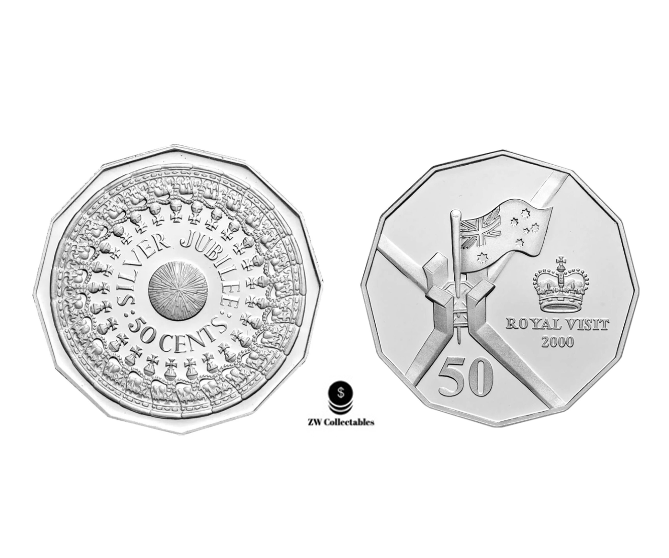 2000 Royal Visit Australian 1977 Jubilee Coin Low Mintage 50c Scarce coin