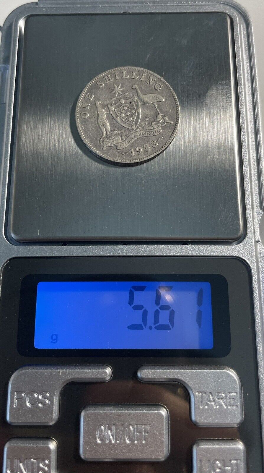 Authentic Australian 1933 Shilling Key Date Sterling 92.5% Silver Fine Condition