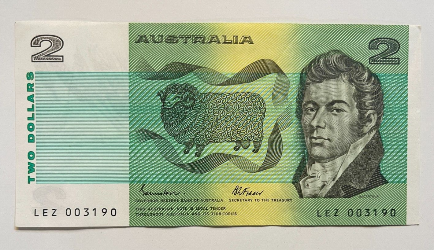 Australia $2 Two Dollar - - TWO CONSECUTIVE NOTES a/UNC