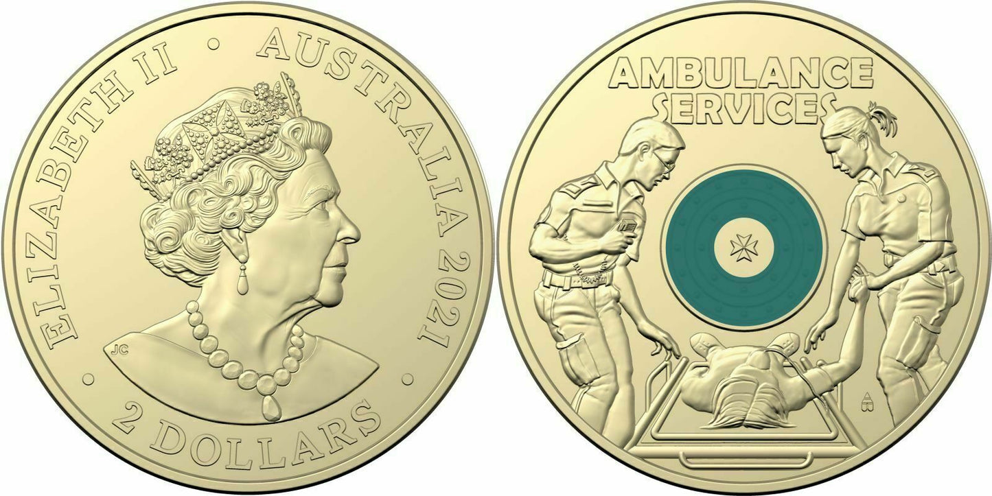 AUSTRALIAN TWO DOLLAR $2 COIN - 2021 AMBULANCE SERVICE