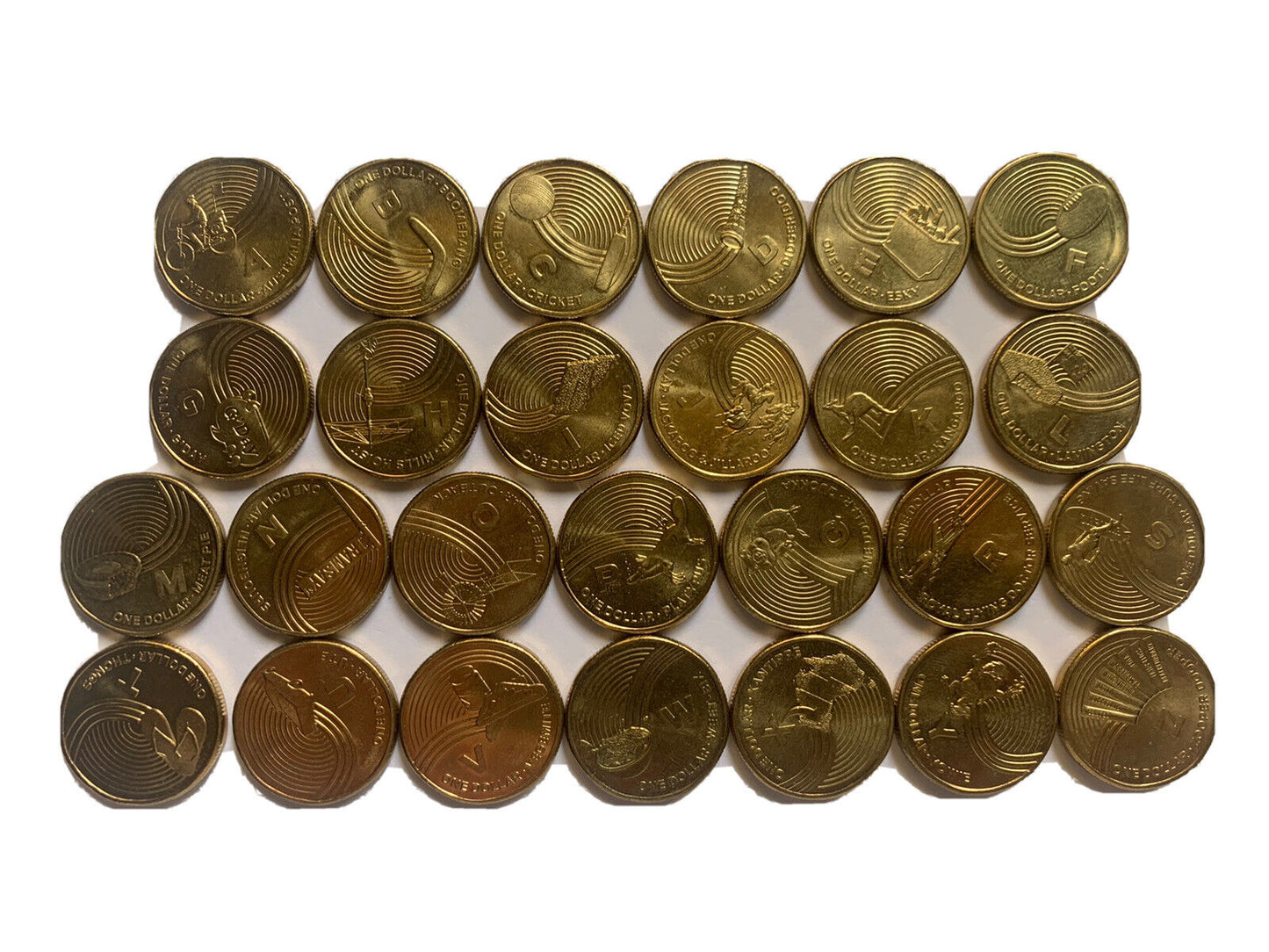 2019 Great Aussie Coin Hunt $1 Alphabet Coins Complete Set of 26 Coins A-Z