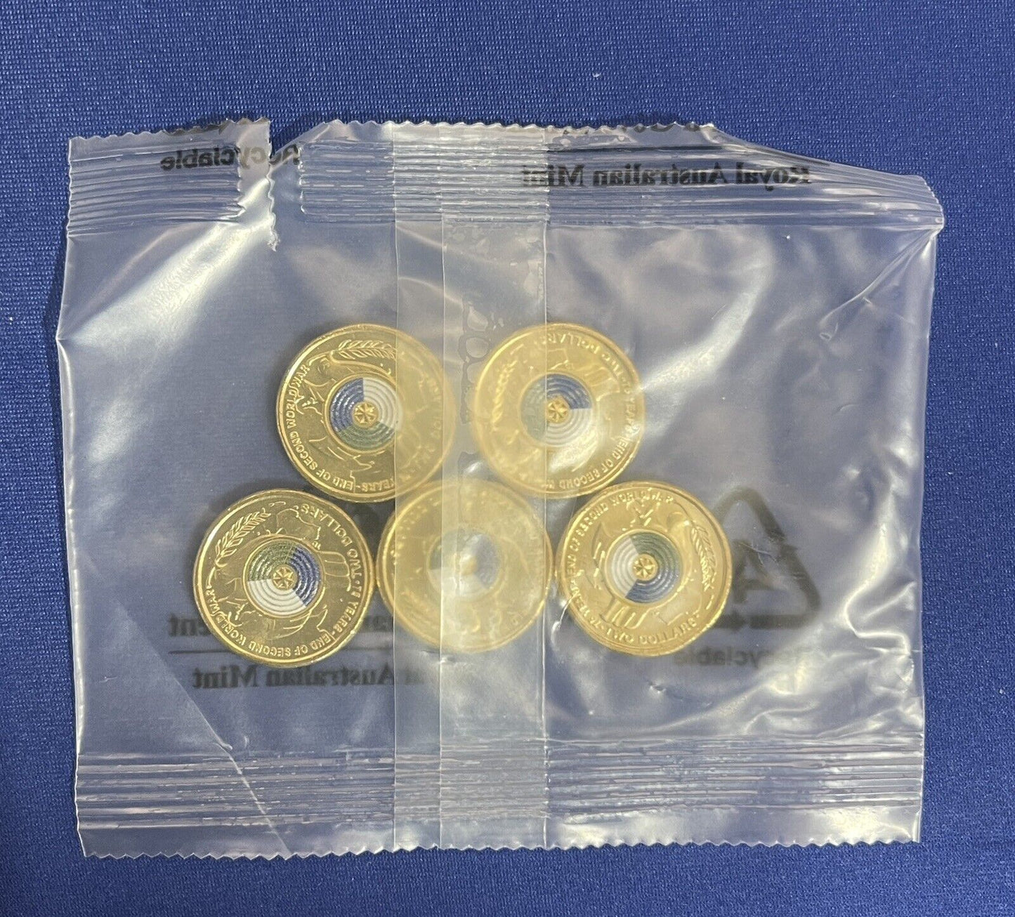 NEW UNC 2021 $2 WW2 IMS RAM MINT BAG TWO DOLLAR RARE COLOURED COIN - (10 COINS)