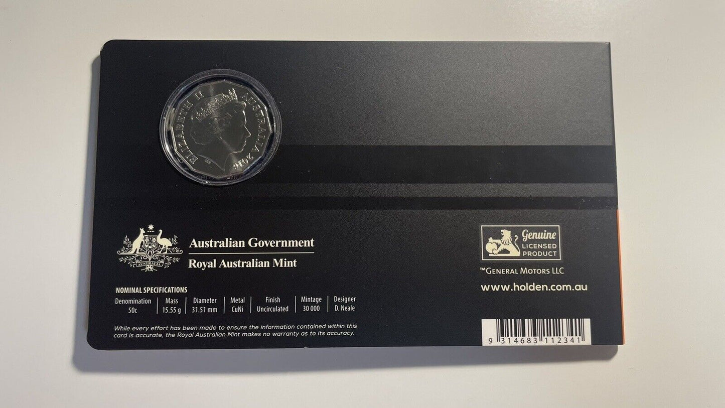 34708 2016 48-215 FX HOLDEN HERITAGE COLLECTION 1948-1953 50c COLOURED UNC COIN