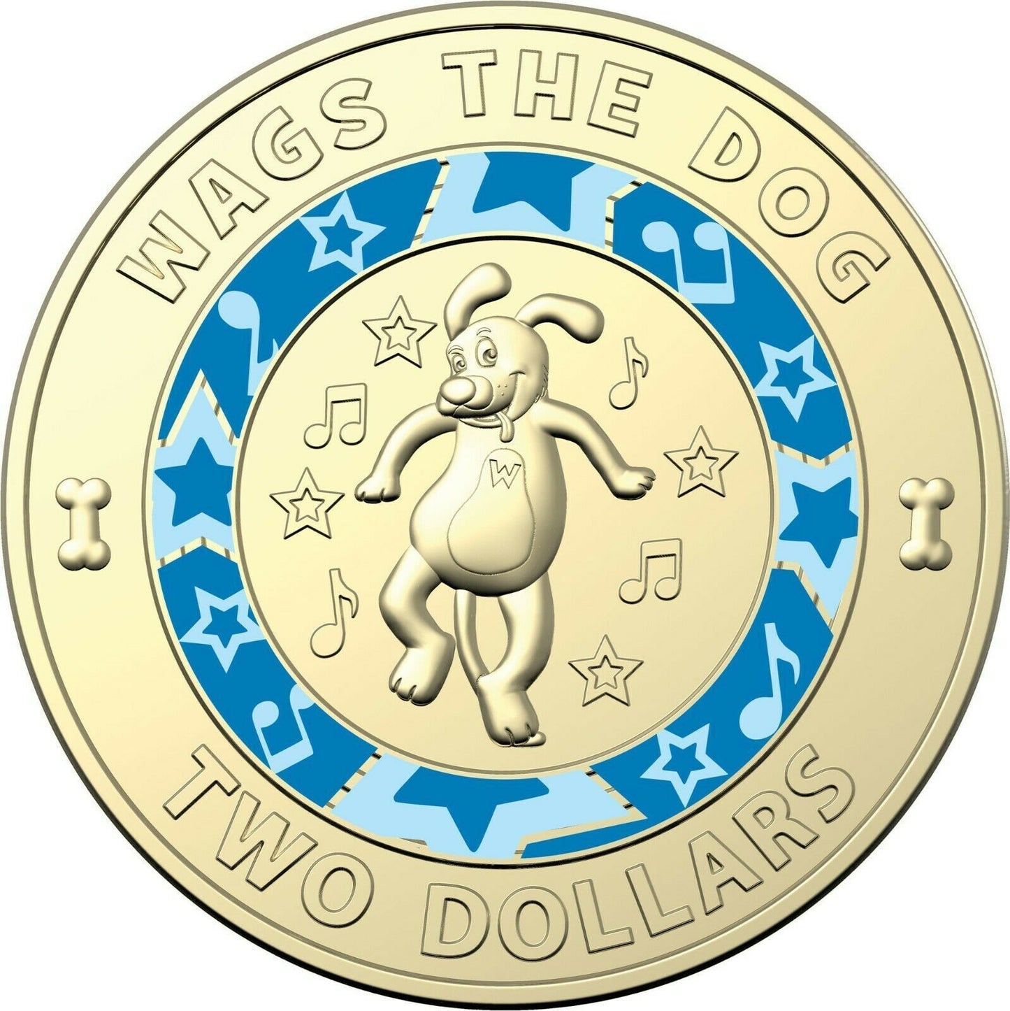 The Wiggles 2021 Six Coin Set UNC Coloured $2 $1 Dollar Folder