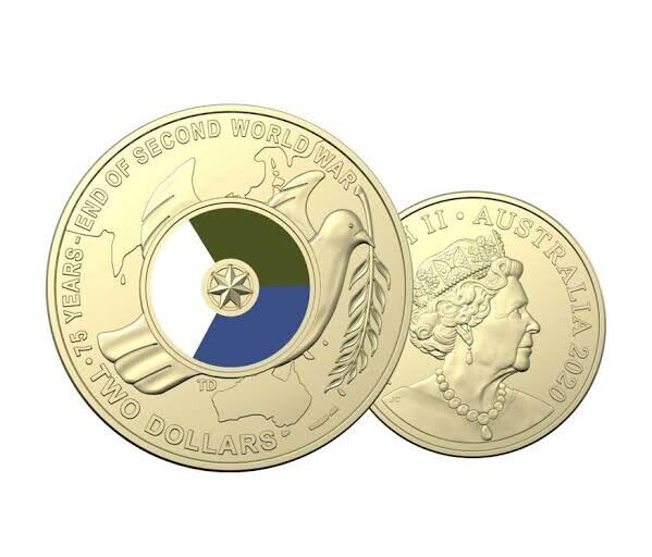 NEW UNC 2021 $2 WW2 IMS RAM MINT BAG TWO DOLLAR RARE COLOURED COIN - (10 COINS)