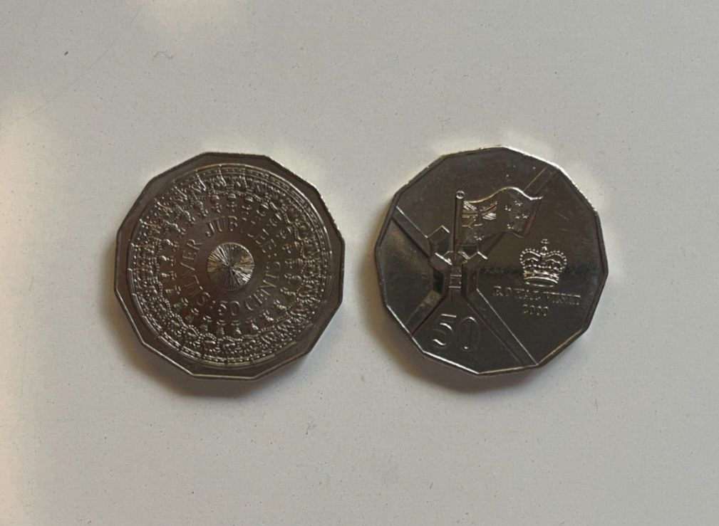 2000 Royal Visit Australian 1977 Jubilee Coin Low Mintage 50c Scarce coin