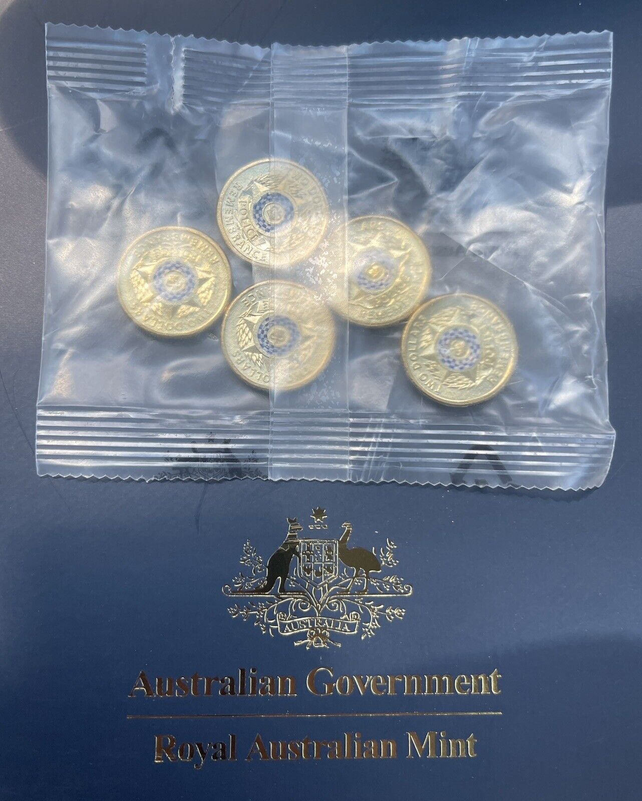 NEW UNC 2019 $2 Police RAM MINT BAG TWO DOLLAR COIN (5 COINS)