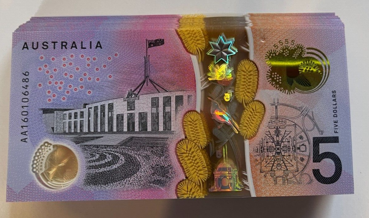 5 Dollar AA/EJ Prefix Limited Low Print - 2016 Five $ One of eac Note aUNC