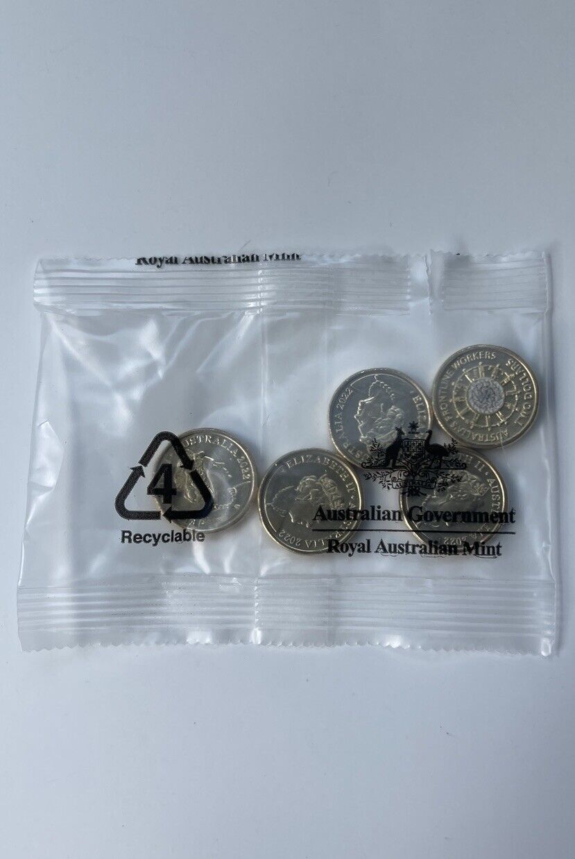 NEW UNC 2022 $2 FRONTLINE WORKERS RAM MINT BAG TWO DOLLAR COIN (5 COINS)