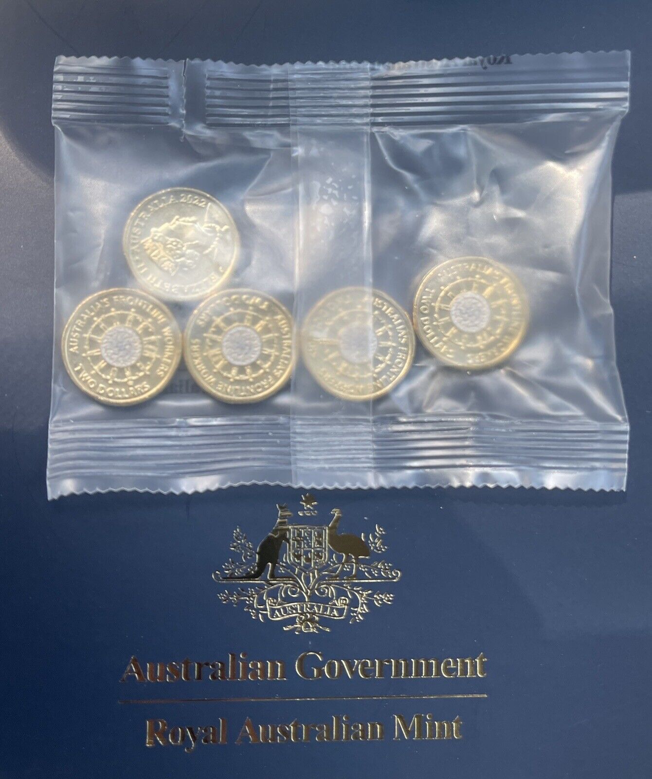NEW UNC 2022 $2 FRONTLINE WORKERS RAM MINT BAG TWO DOLLAR COIN (5 COINS)