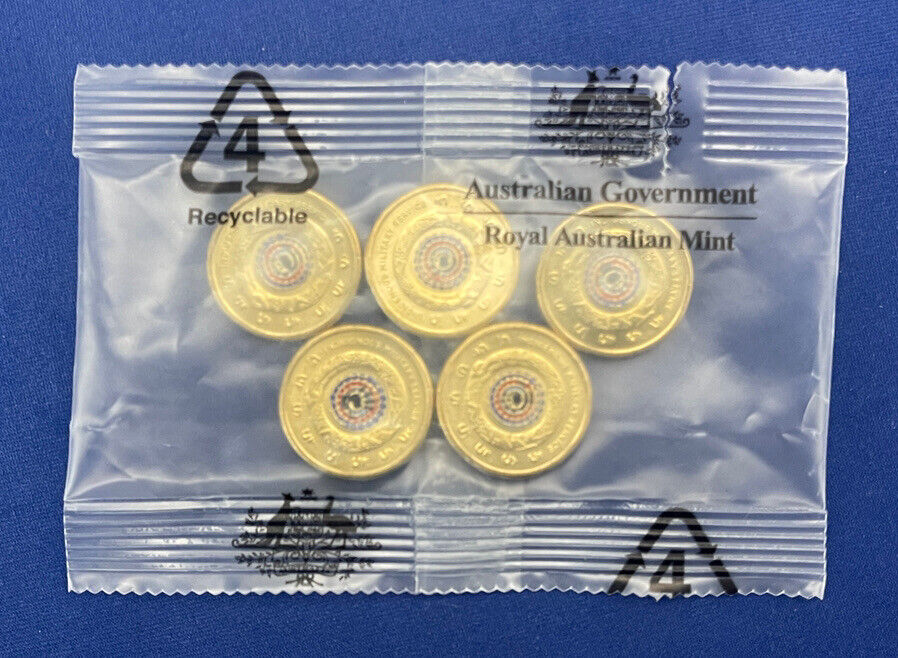 NEW UNC 2021 $2 WW2 IMS RAM MINT BAG TWO DOLLAR RARE COLOURED COIN - (10 COINS)