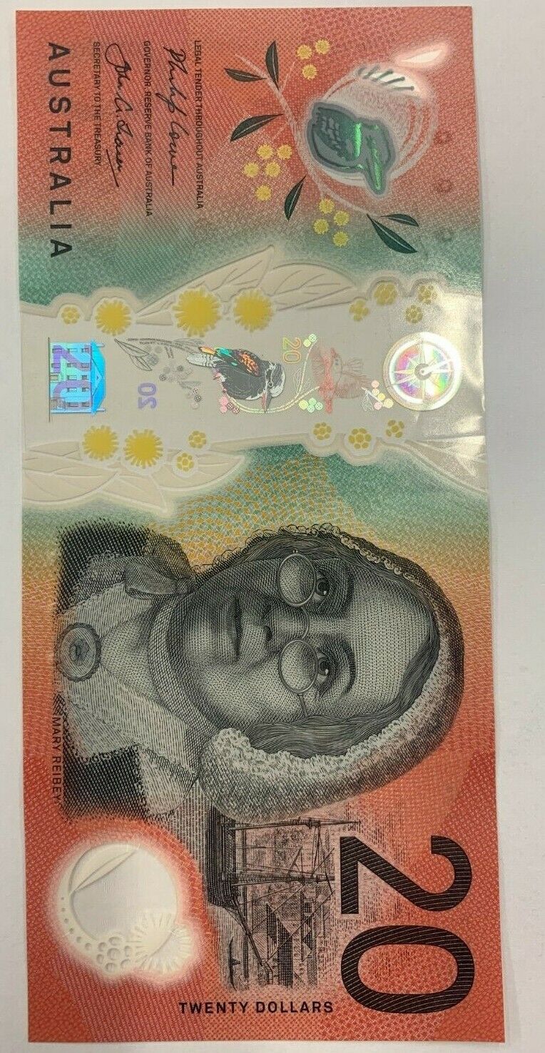 20 dollar note Australia 2019 LOWE/FRASER BJ Serial