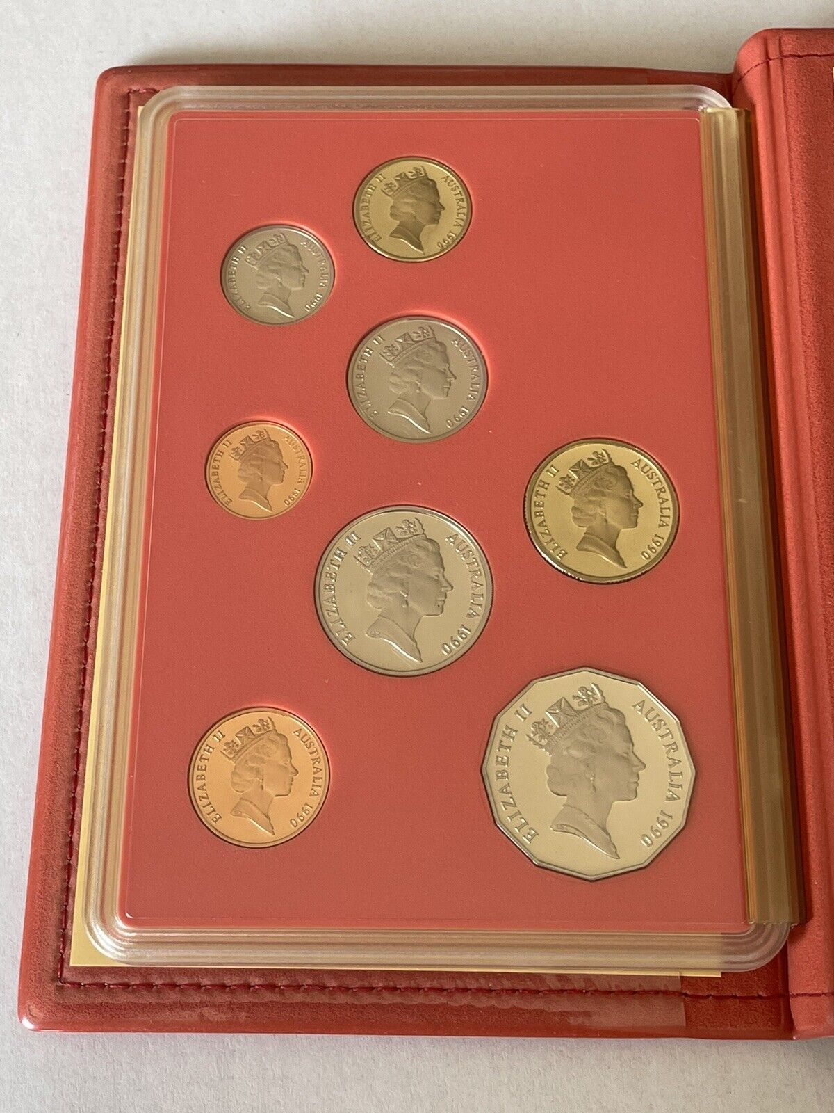 1990 Australia PROOF 8 COIN SET in original mint RAM folder with box