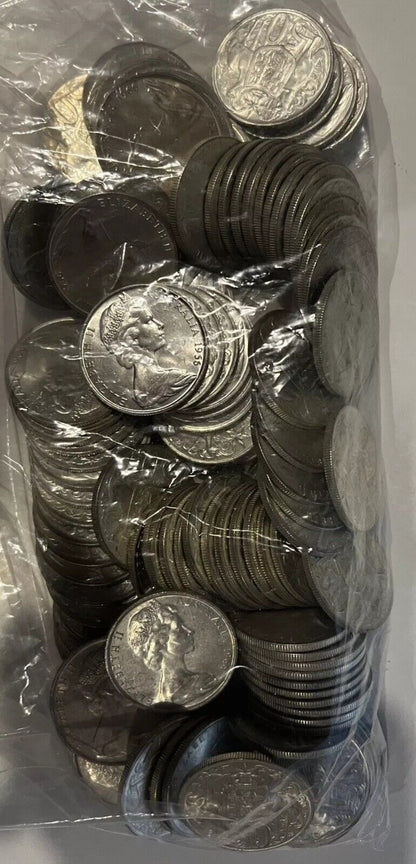 Mega Buy 40x Australia 1966 Round 50c Fifty Cent Coin Bullion Grade 80% Silver