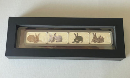 2011 YEAR OF THE RABBIT - LUNAR CALENDAR COIN SERIES - 4x 1oz SILVER RECTANGULAR