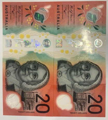 20 dollar Australian 2019 LOWE/GAETJENS AA19/EA19 First and Last PREFIX SET