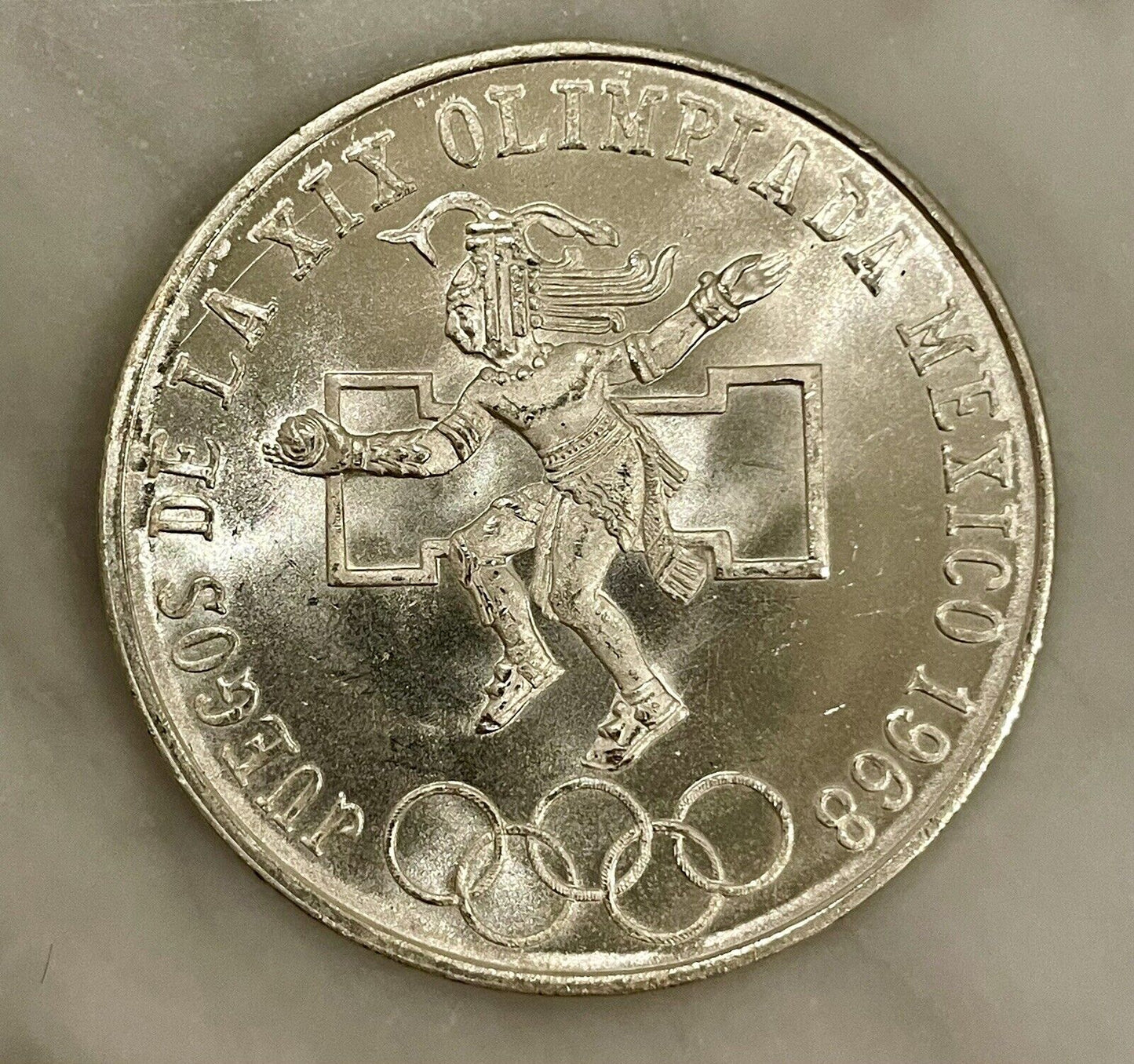 1968 Mexicanos OLIMPIADA 25 PESOS SILVER COIN .720 LEY Mexico