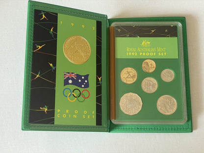 1992 PROOF COIN SET - BARCELONA OLYMPICS - NEW $1 OLYMPIC GAMES COIN $2 Folder