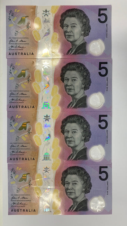 2016 5 Dollar Note Australia A Serial AA-AK FULL SET “160”