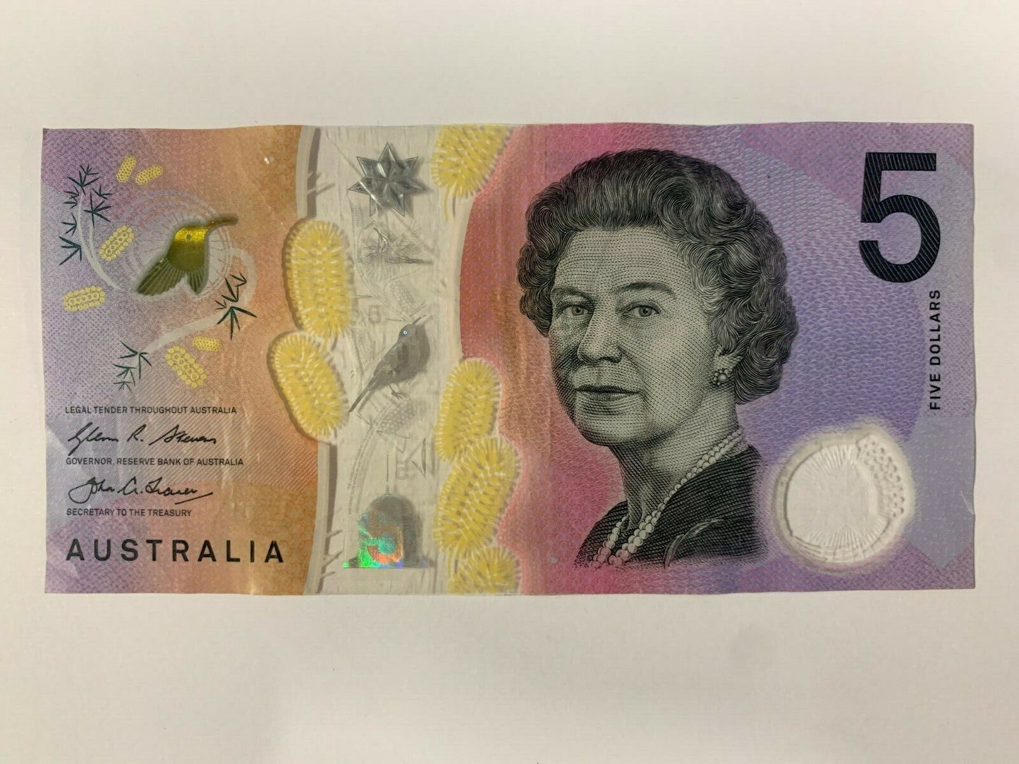 5 dollar note australia 2016 "333" serial