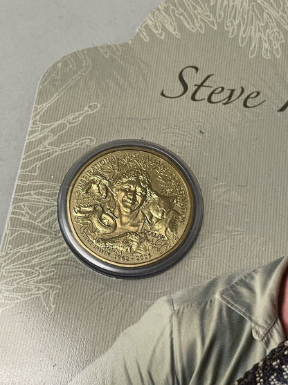 2009 Australia $1 Unc Inspirational Australians Steve Irwin Coin-Original Card