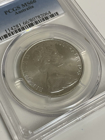 Australia 1966 50c Fifty Cents Coin Round 80% Silver PCGS Graded MS66